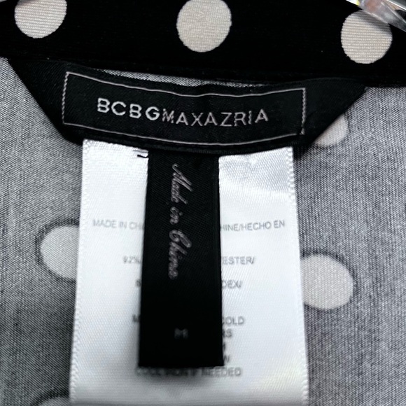 BCBGMaxazria Black/White Polka Dot Top Size Medium - Picture 11 of 11